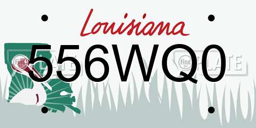 556WQ0 Louisiana License Plate