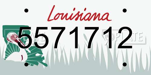 5571712 Louisiana License Plate