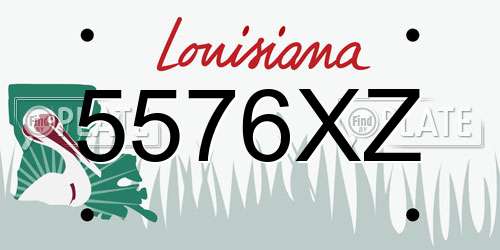 5576XZ Louisiana License Plate