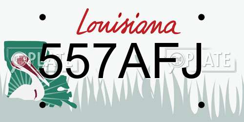 557AFJ Louisiana License Plate