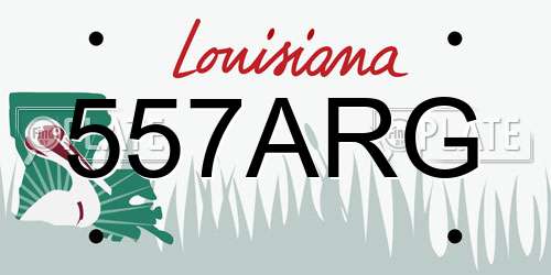 557ARG Louisiana License Plate