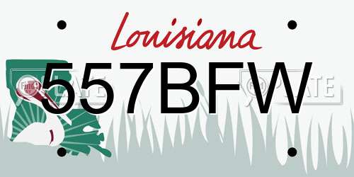 557BFW Louisiana License Plate