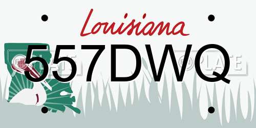 557DWQ Louisiana License Plate