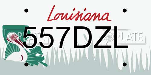 557DZL Louisiana License Plate
