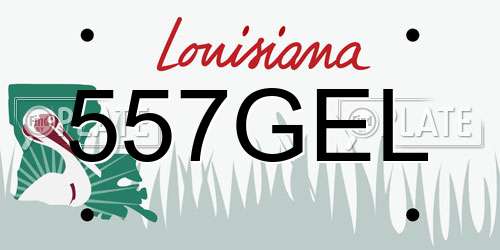 557GEL Louisiana License Plate