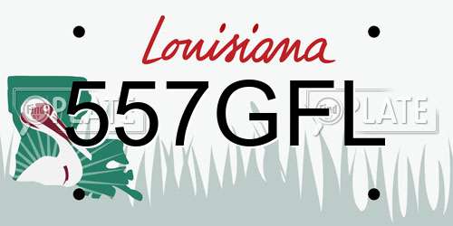 557GFL Louisiana License Plate