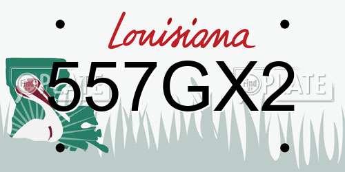 557GX2 Louisiana License Plate