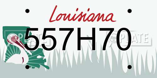 557H70 Louisiana License Plate
