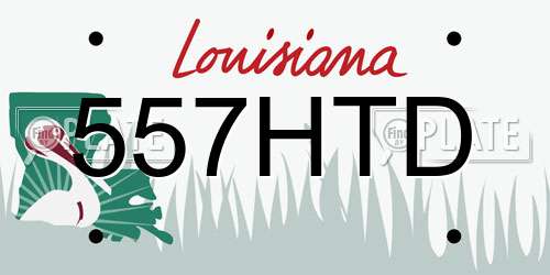 557HTD Louisiana License Plate