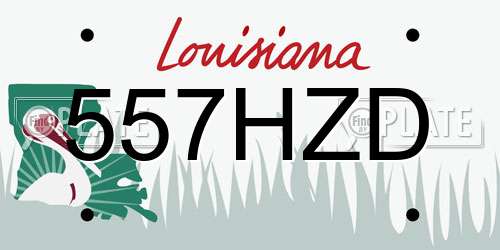 557HZD Louisiana License Plate