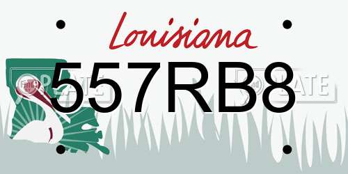 557RB8 Louisiana License Plate