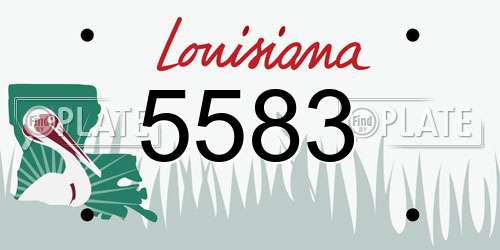 5583 Louisiana License Plate