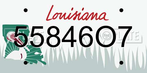 55846O7 Louisiana License Plate