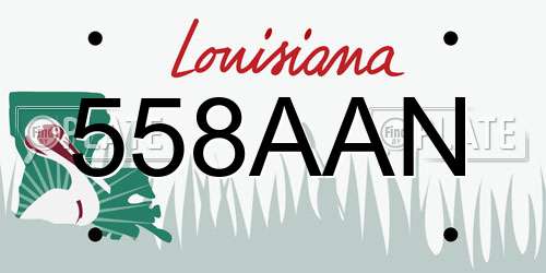 558AAN Louisiana License Plate