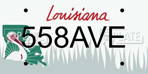 558AVE Louisiana License Plate