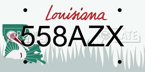 558AZX Louisiana License Plate