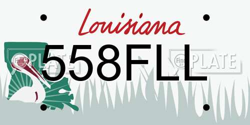 558FLL Louisiana License Plate