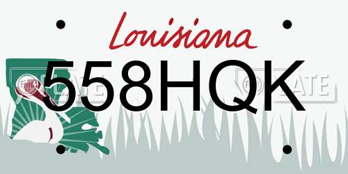 558HQK Louisiana License Plate