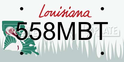 558MBT Louisiana License Plate
