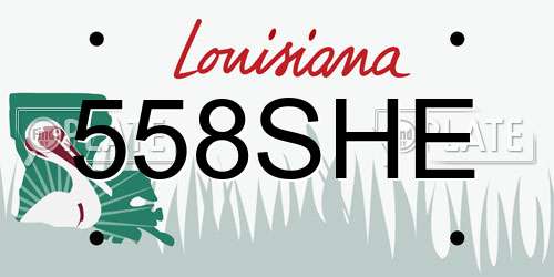 558SHE Louisiana License Plate