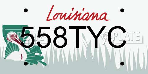 558TYC Louisiana License Plate