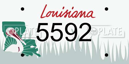 5592 Louisiana License Plate