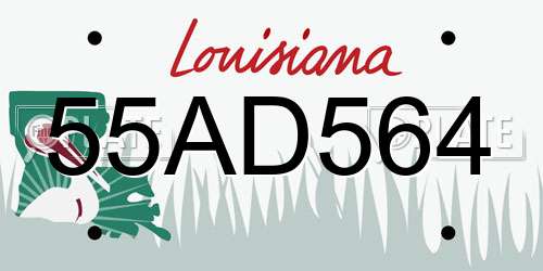 55AD564 Louisiana License Plate
