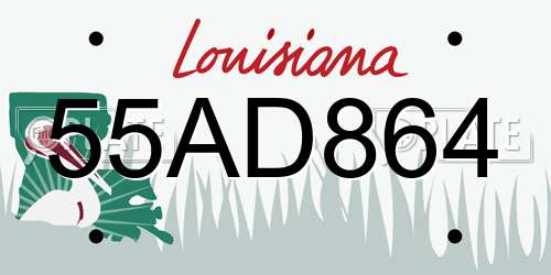 55AD864 Louisiana License Plate