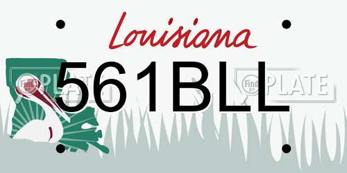 561BLL Louisiana License Plate