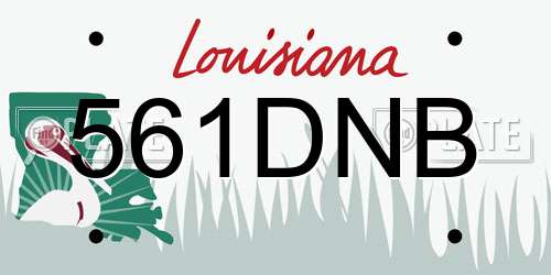 561DNB Louisiana License Plate