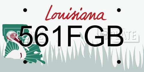 561FGB Louisiana License Plate