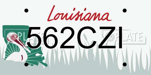 562CZI Louisiana License Plate