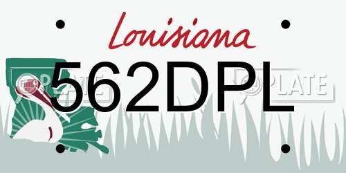 562DPL Louisiana License Plate