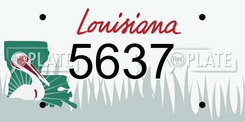 5637 Louisiana License Plate