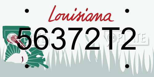 56372T2 Louisiana License Plate