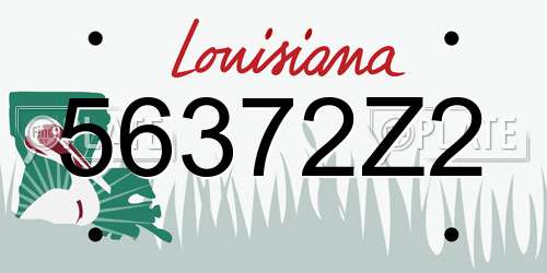 56372Z2 Louisiana License Plate
