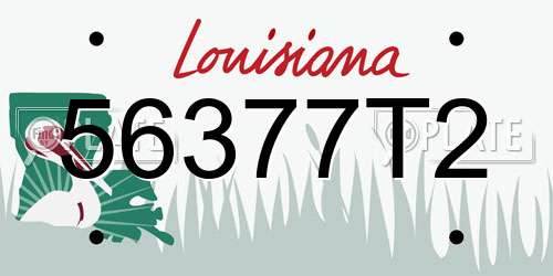 56377T2 Louisiana License Plate