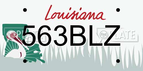 563BLZ Louisiana License Plate