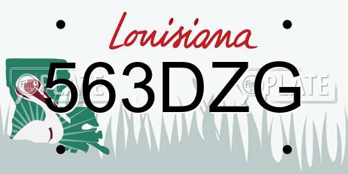 563DZG Louisiana License Plate