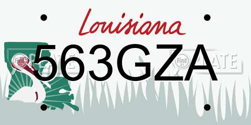563GZA Louisiana License Plate