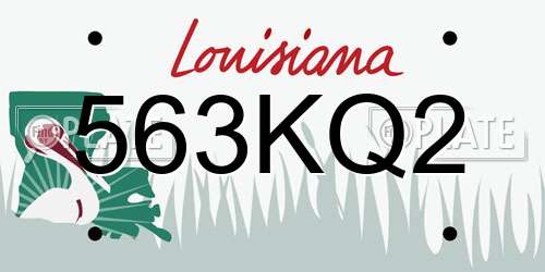 563KQ2 Louisiana License Plate