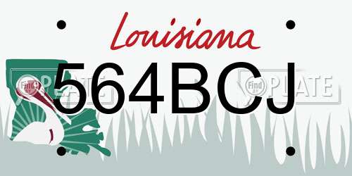 564BCJ Louisiana License Plate