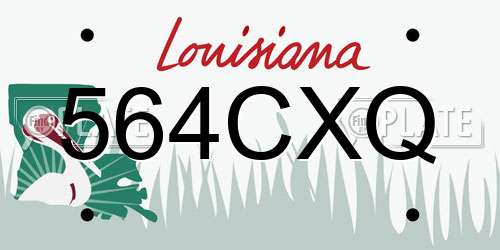 564CXQ Louisiana License Plate
