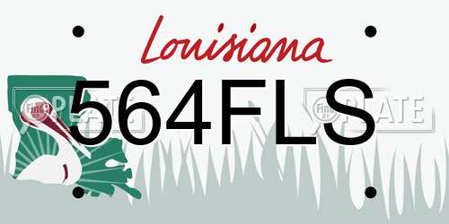 564FLS Louisiana License Plate