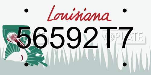 56592T7 Louisiana License Plate