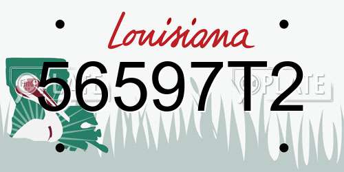 56597T2 Louisiana License Plate