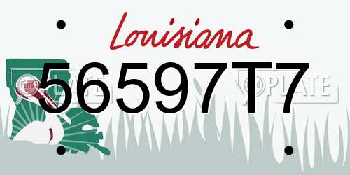 56597T7 Louisiana License Plate