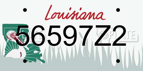 56597Z2 Louisiana License Plate
