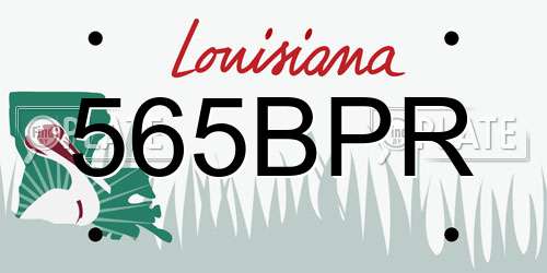 565BPR Louisiana License Plate