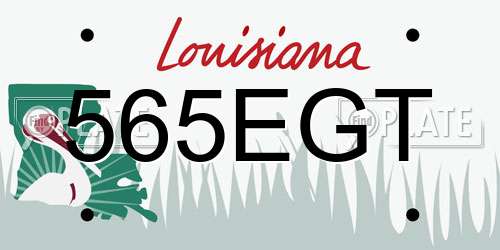 565EGT Louisiana License Plate
